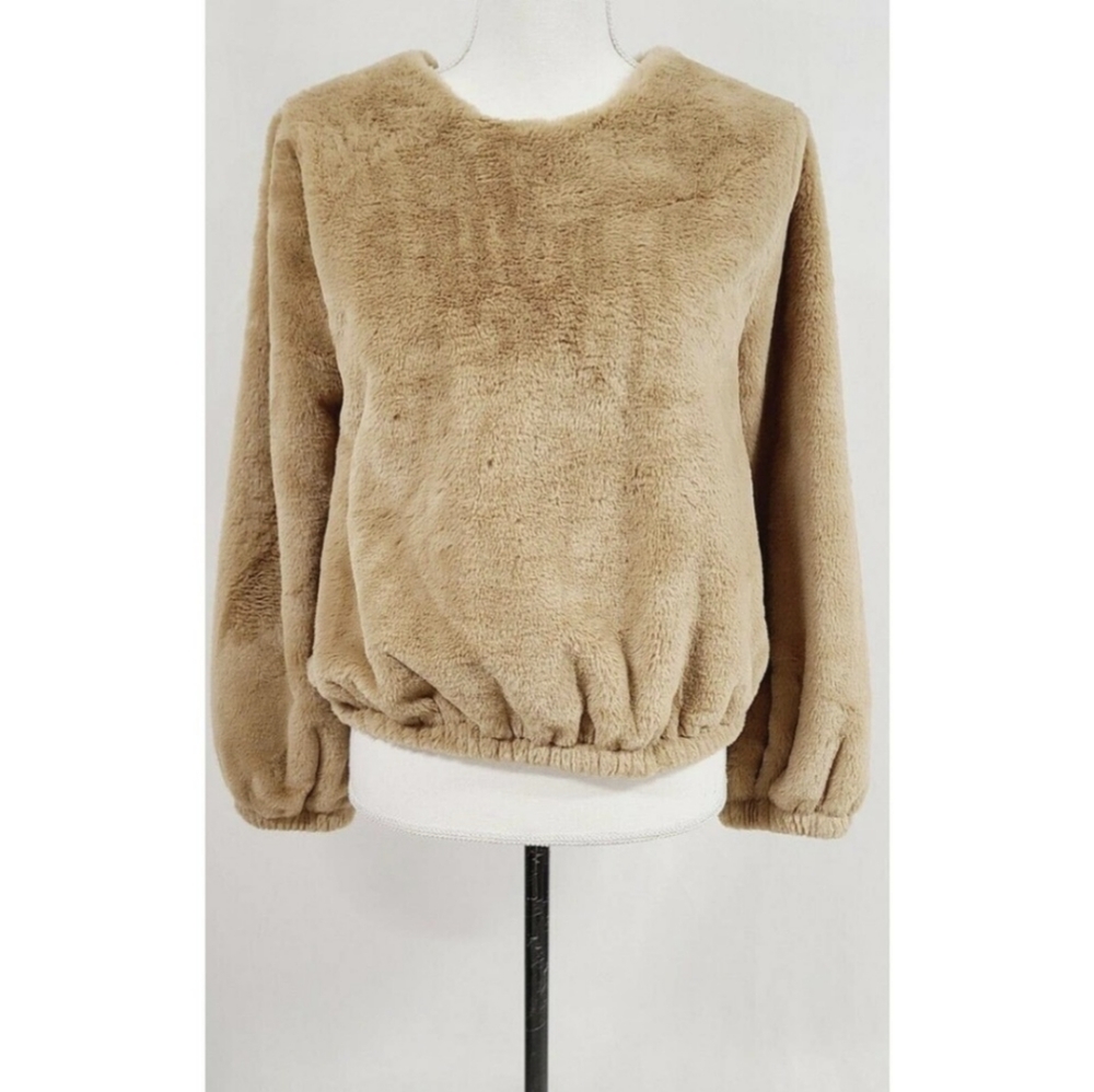 Philosophy faux fur teddy bear pullover sweater